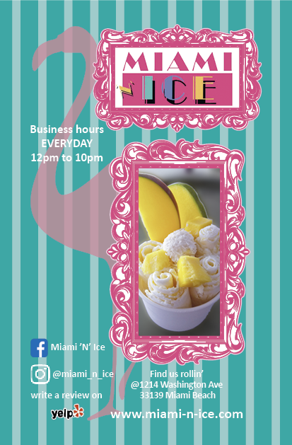 Miami 'N' Ice Menue Flyer