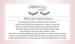 LASHthings Miami Aftercare Card